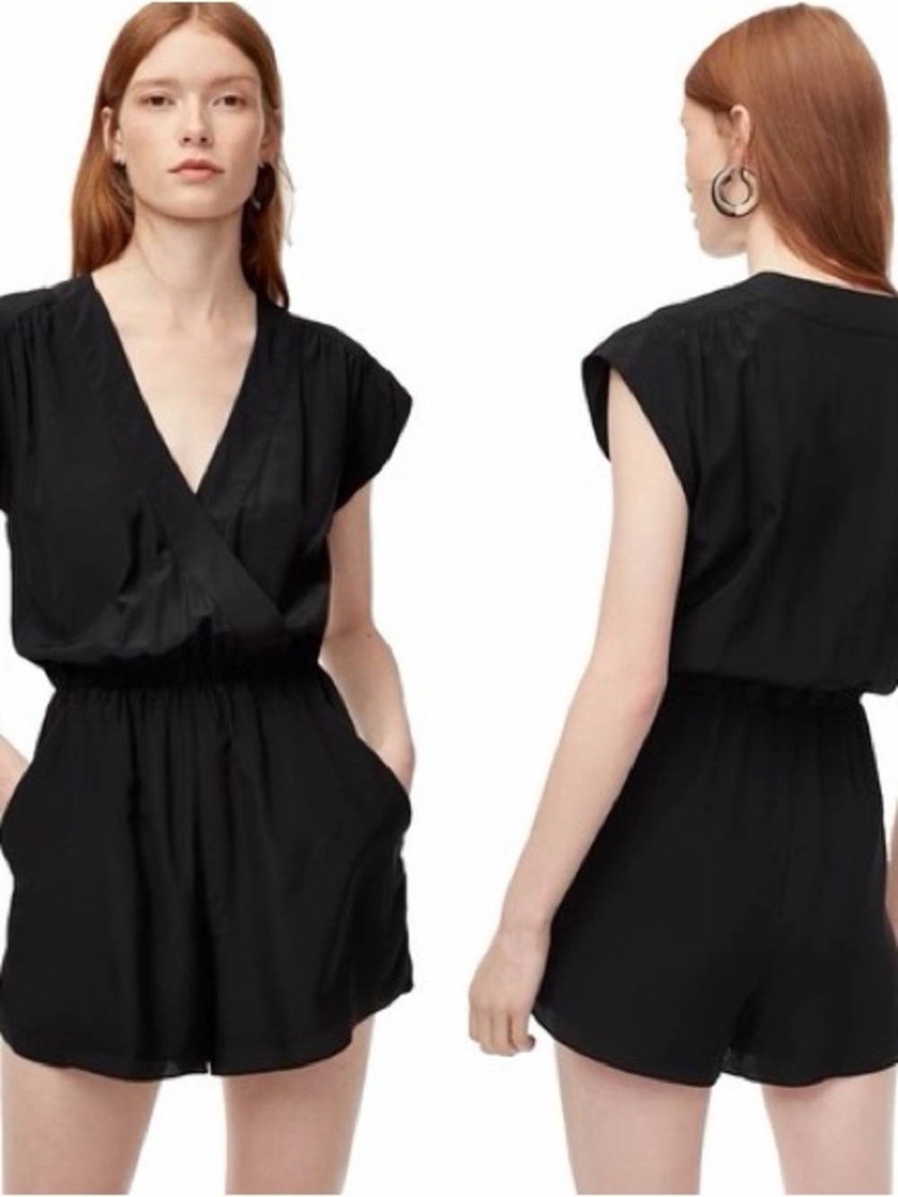 Aritzia Babaton 100% Silk Corbet romper XS blue/grey/teal